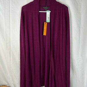 New Mix By 41 Hawthorn Purple Open Front Lightweight Cardigan Women’s Size XL
